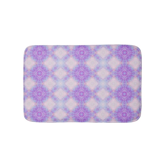 Purple Blue Blush Abstract Bohemian Kaleidoscope Badrumsmatta (Framsidan)
