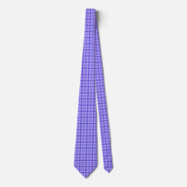Purple Blue Plaid Classic Pattern Bright Neck Tie Slips