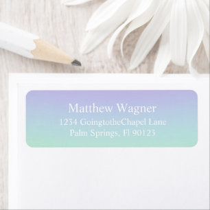 Purple Blue Rainbow Return Address Returadress Etikett