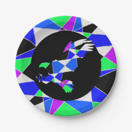 Purple blue white triangle abstract eagle