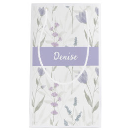 Purple Blue Wildflower Watercolor Monogram Name
