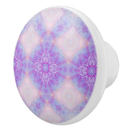 Purple Blush Blue Abstract Mandala Kaleidoscopic Knopp