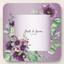 Purple Blush Floral Geometric Greenery Underlägg
