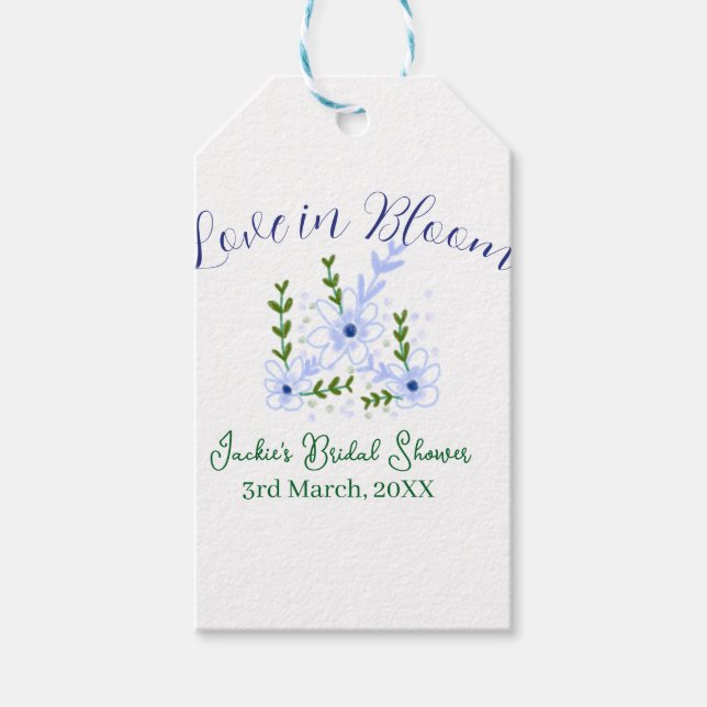 Purple boho love in Bloom bridal shower name retro Presentetikett (Framsidan)