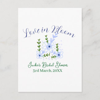 Purple boho love in Bloom bridal shower name retro Vykort