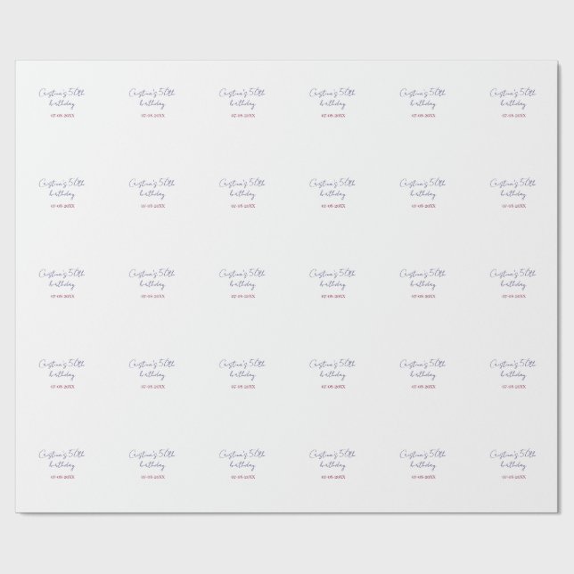 purple bold 50 birthday anniversary add name date  presentpapper (Platt)