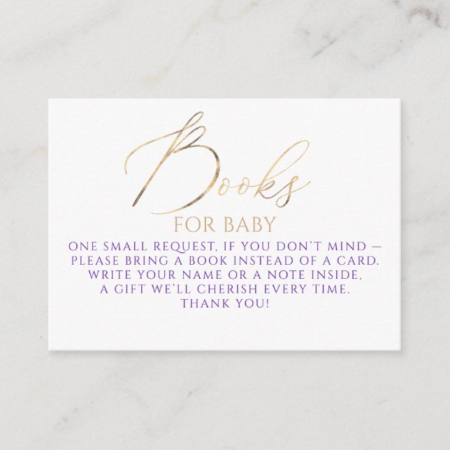 Purple Books For Baby Request Tilläggskort (Framsida)