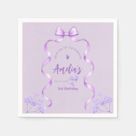 Purple Bow Birthday Any Age Pappersservett