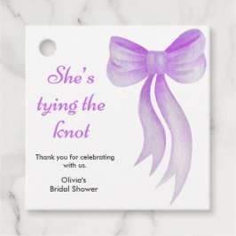 Purple Bow She's Tying the Knot Bridal Shower   Gåvor Etiketter