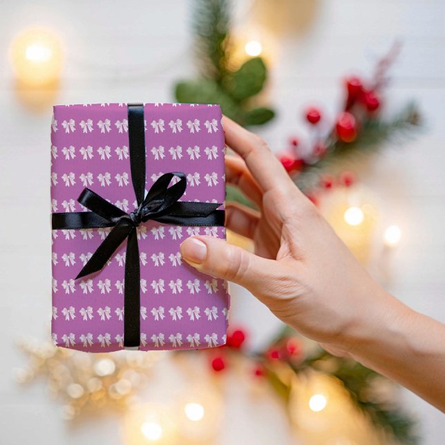 Purple Bow Wrapping Paper  Presentpapper (Skapare uppladdad)