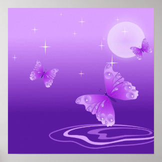 Purple Butterflies Poster