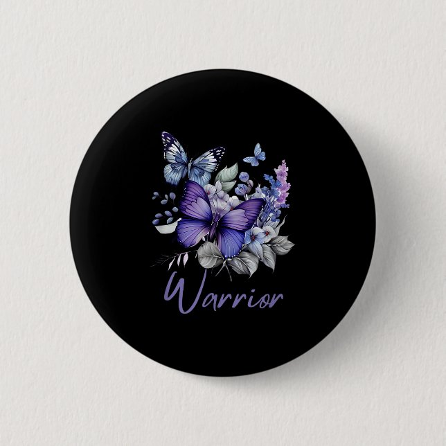 Purple Butterflies Warrior Suicide Prevention Awar Knapp (Framsida)