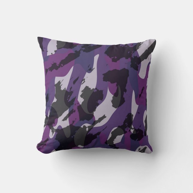 Purple Camo Abstract Kudde (Framsida)