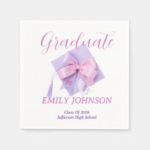 Purple Cap Graduation Party Paper