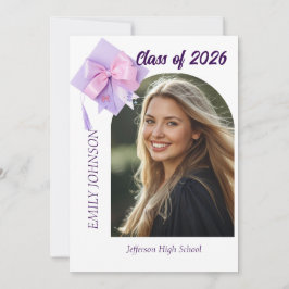 Purple Cap Photo Graduation Party Invitation Inbjudningar