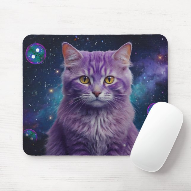 Purple Cat Mouse Pad – Perfect Gift for Cat Lovers Musmatta (Med mus)