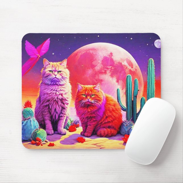 Purple Cat Mouse Pad – Perfect Gift for Cat Lovers Musmatta (Med mus)