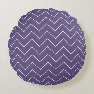 Purple Chevron Baby Girl Throw Pillow - Round Rund Kudde