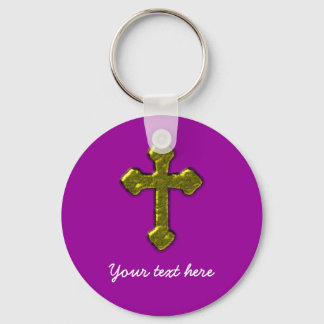 Purple Christian Customizable Nyckelring
