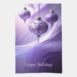 Purple Christmas Ball Holiday Kitchen Towel Kökshandduk