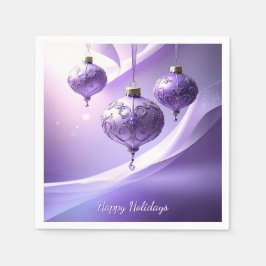 Purple Christmas Ball Holiday Napkin Pappersservett