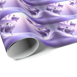 Purple Christmas Ball Holiday Wrapping Paper Presentpapper