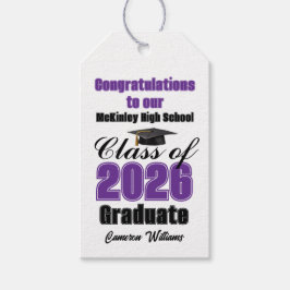 Purple Class of 2026 Graduation Party Custom Presentetikett