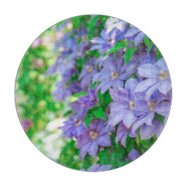 Purple Clematis flower カッティングボード