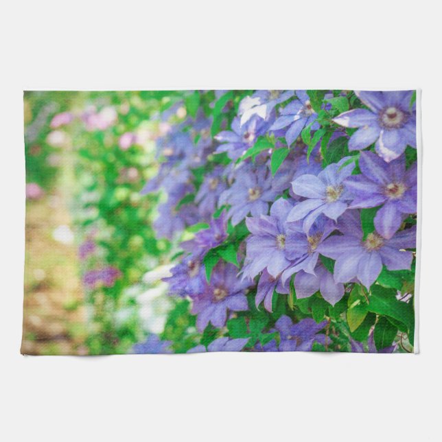 Purple Clematis flower ランチョンマット Kökshandduk (Horisontell)