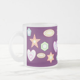 Purple colour Shapes mug Frostad Glasmugg
