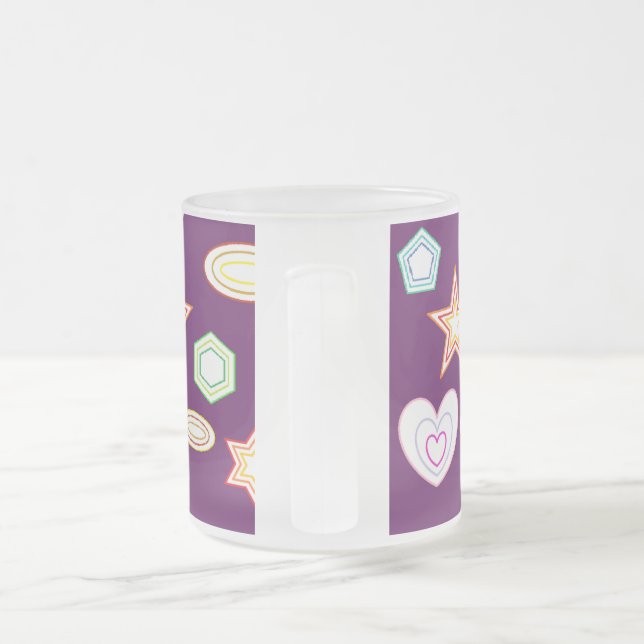 Purple colour Shapes mug Frostad Glasmugg (Handtag)