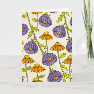 Purple Coneflower Pattern Blank Kort