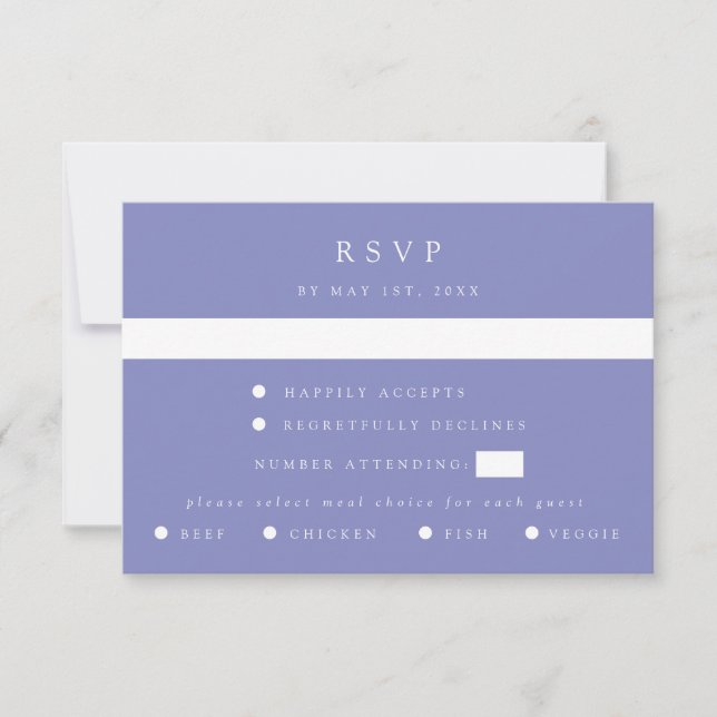 Purple Coordinate Wedding RSVP Card OSA Kort (Framsida)