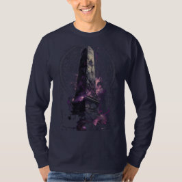 Purple Cosmic Obelisk Occult Dark Art Long Sleeve  T Shirt