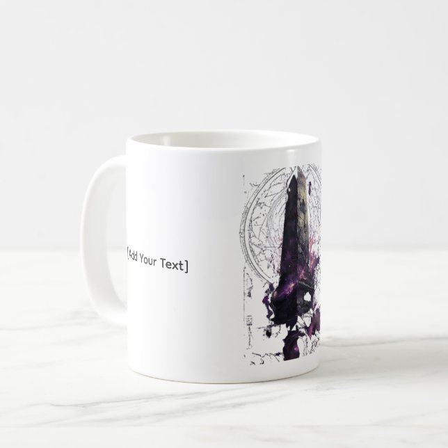 Purple Cosmic Obelisk Occult Dark Art Mug Kaffemugg (Framsida vänster)