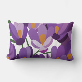 Purple Crocus Floral Lumbarkudde