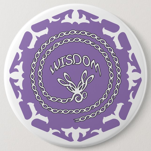 Purple Crown Chakra "Wisdom" Dragonfly White BG Knapp (Framsida)