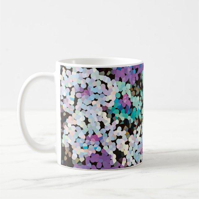 Purple Crystal Floral Blooms Kaffemugg (Vänster)