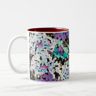 Purple Crystal Floral Blooms Två-Tonad Mugg