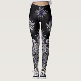Purple Crystal Geometry Leggings