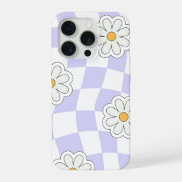 Purple Daisy Checkered Phone Case