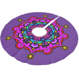 Purple design Tree Skirt Julgransmatta Borstad Polyester