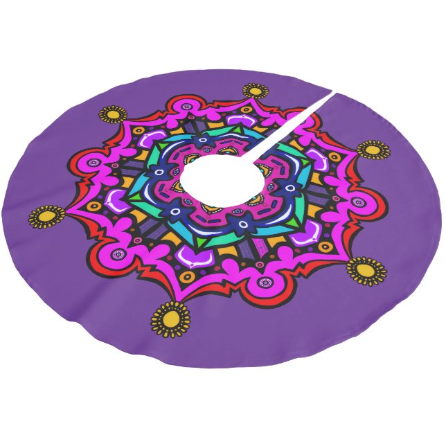 Purple design Tree Skirt Julgransmatta Borstad Polyester (Vinklad)