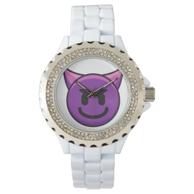 Purple Devil Emoji Armbandsur (Framsida)