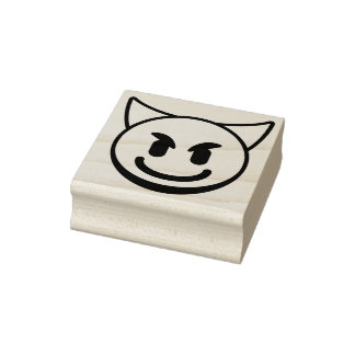 Purple Devil Emoji Rubber Stamp Stämpel