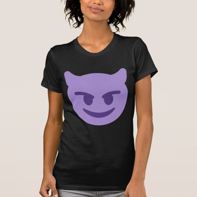 Purple Devil Emoji T-shirt (Framsida)