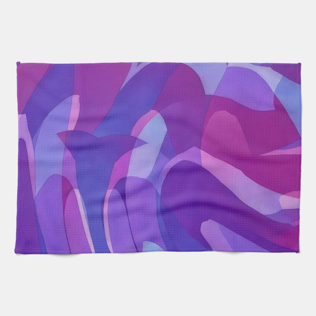 Purple Dolphin Swim Abstract Artsy Towel Kökshandduk (Horisontell)