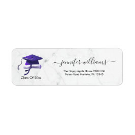 Purple Double Graduation Return Address Returadress Etikett