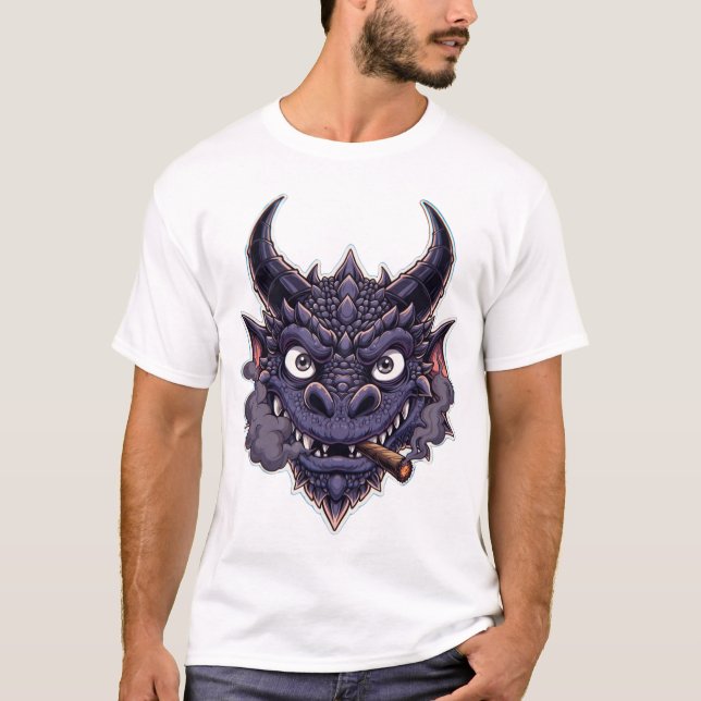 Purple Dragon Fantasy Graphic T Shirt (Framsida)