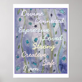 Purple Energy Chakra Affirmations Poster
